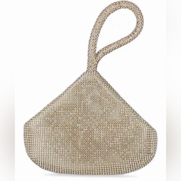INC International Concepts Handbags - New I.N.C. $80 International Concepts Bag Sparkle Mesh Pouch Gold rhinestone